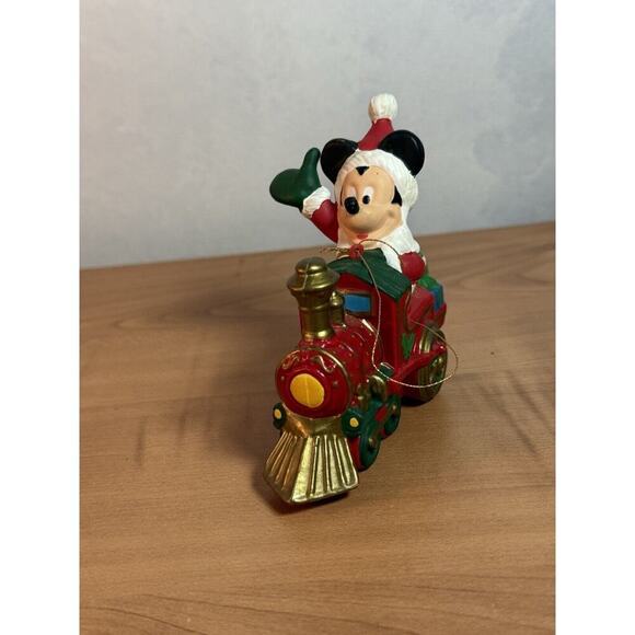 Mickey Mouse Train Christmas Ornnament Conductor Santa - Picture 2 of 8